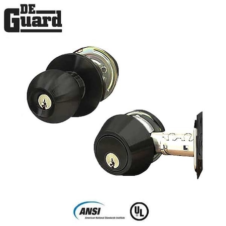 Deguard Grade 2 Commercial Combo Lock Set w/ Cyl Knob + Deadbolt - 10B ORB - SC Keyway - 2-3/4" Backset DG2CL-ORB-SC